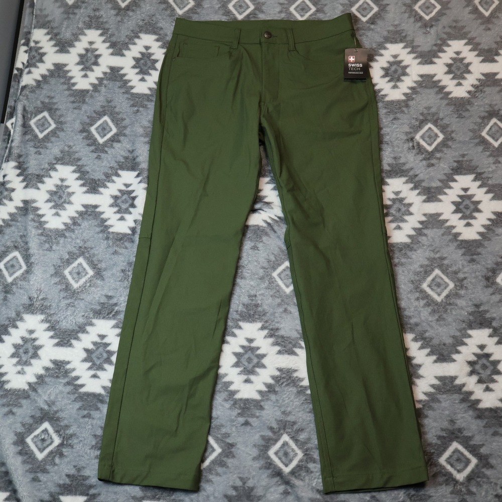 Swiss Tech Performance Gear Pants Mens Olive Branch 32x32 SMB38479 Green
